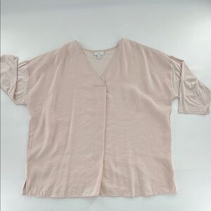 J. Jill Pale Pink V-Neck Boxy Blouse